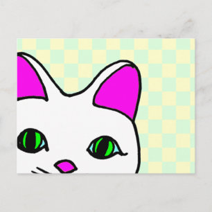 Kawaii Rave Lucky Cat Maneki Neko Postkarte