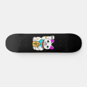 Kawaii Rave Lucky Cat Maneki Neko Skateboard (Horizontal)