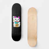 Kawaii Rave Lucky Cat Maneki Neko Skateboard (Vorderseite)