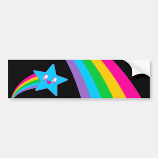 Kawaii Rave Neon Star Rainbow Autoaufkleber