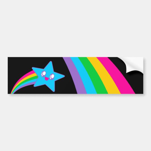 Kawaii Rave Neon Star Rainbow Autoaufkleber (Vorne)