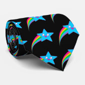 Kawaii Rave-Neonstern-Regenbogen Krawatte (Gerollt)