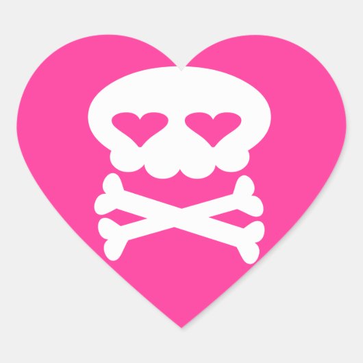 Kawaii Rave Niedlich Skull Herz-Aufkleber (Vorderseite)