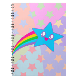 Kawaii Rave Rainbow Stars Notizblock