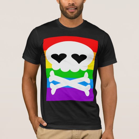 Kawaii Rave Skull Rainbow T-Shirt (Vorderseite)