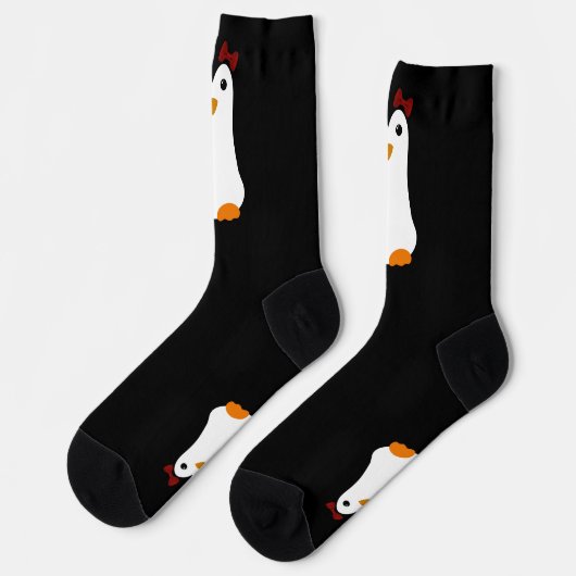 Kawaii Red Bow Penguin Socken (Linkes Detail)