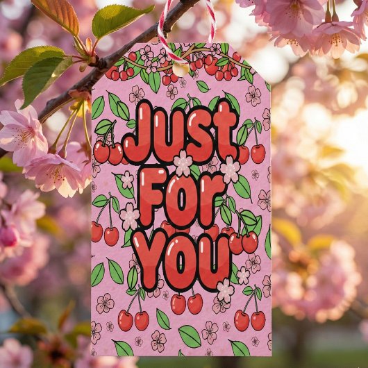 Kawaii Red Cherry Vibes Cute Girly Aesthetic Geschenkanhänger