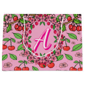 Kawaii Red Cherry Vibes Cute Girly Aesthetic Große Geschenktüte (Vorderseite)
