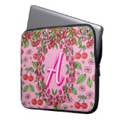 Kawaii Red Cherry Vibes Cute Girly Aesthetic Laptopschutzhülle (Vorderseite Links)