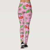 Kawaii Red Cherry Vibes Cute Girly Aesthetic Leggings (Rückseite)