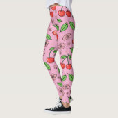Kawaii Red Cherry Vibes Cute Girly Aesthetic Leggings (Links)