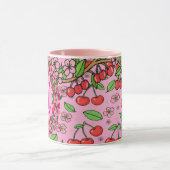 Kawaii Red Cherry Vibes Cute Girly Aesthetic [Pro Tasse (Zentrum)