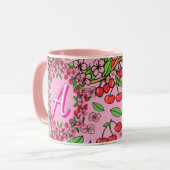 Kawaii Red Cherry Vibes Cute Girly Aesthetic [Pro Tasse (Vorderseite Links)