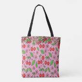 Kawaii Red Cherry Vibes Cute Girly Aesthetic Tasche (Rückseite)