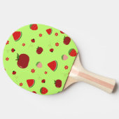 Kawaii Red Fruits Pattern in Lime Green Tischtennis Schläger (Seitenansicht)