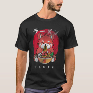 Kawaii Red Panda Eating Ramen I Liebe Ramen T-Shirt