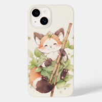 Kawaii Red Panda Hold Stick