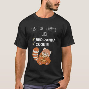 Kawaii Red Panda Liste der Dinge, die ich mag Cook T-Shirt