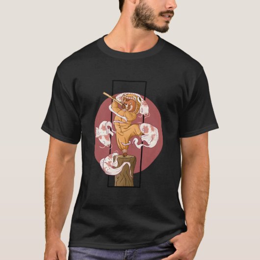 Kawaii Red Panda With Japanese Koi Ghosts T-Shirt (Vorderseite)