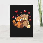 Kawaii Red Panda With Stuffed Karte (Vorderseite)