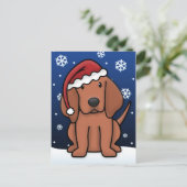 Kawaii Redbone Coonhound Weihnachtspostkarte Feiertagspostkarte (Stehend Vorderseite)