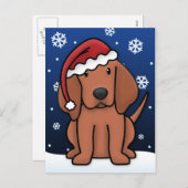 Kawaii Redbone Coonhound Weihnachtspostkarte Feiertagspostkarte (Vorne/Hinten)