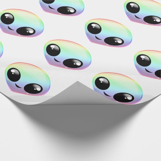 Kawaii Regenbogen-alien Geschenkpapier (Ecke)