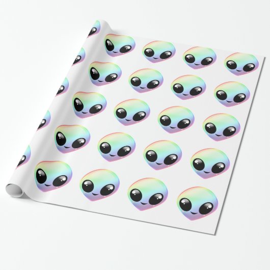 Kawaii Regenbogen-alien Geschenkpapier (Ungerollt)