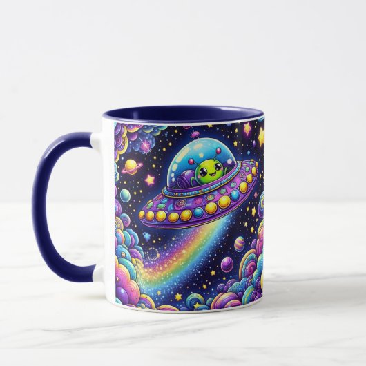 Kawaii Regenbogen Alien Tasse (Links)