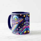 Kawaii Regenbogen Alien Tasse (Vorderseite Links)