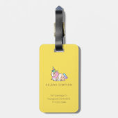 Kawaii Regenbogen Einhorn Guinea Schweinemuster in Gepäckanhänger (Rückseite vertikal)