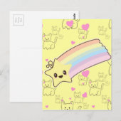 Kawaii Regenbogen Kätzchen Muster so niedlich. Als Postkarte (Vorne/Hinten)