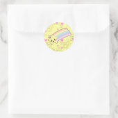 Kawaii Regenbogen Kätzchen Muster so niedlich. Als Runder Aufkleber (Tasche)