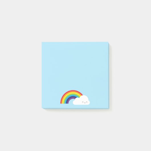 Kawaii-Regenbogen Post-it Klebezettel (Vorderseite)
