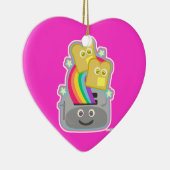 Kawaii Regenbogen-Toast Keramik Ornament (Rechts)
