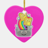 Kawaii Regenbogen-Toast Keramik Ornament (Vorne)