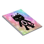 Kawaii Regenbogen und schwarze Katze Notizblock (Rechte Seite)
