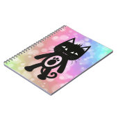 Kawaii Regenbogen und schwarze Katze Notizblock (Linke Seite)