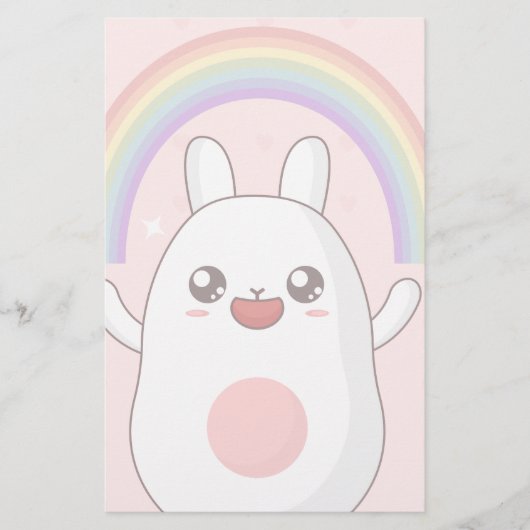 Kawaii-Regenbogenhalbkugel Briefpapier (Vorderseite)