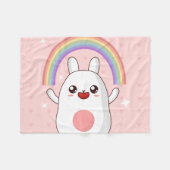 Kawaii-Regenbogenhalbkugel Fleecedecke (Vorderseite (Horizontal))