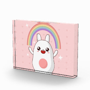 Kawaii-Regenbogenhalbkugel Fotoblock