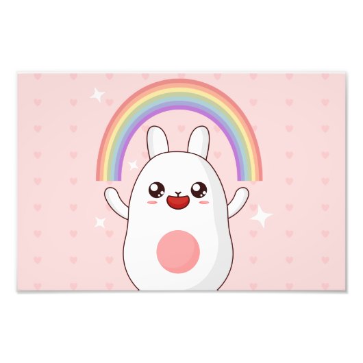 Kawaii-Regenbogenhalbkugel Fotodruck (Vorne)