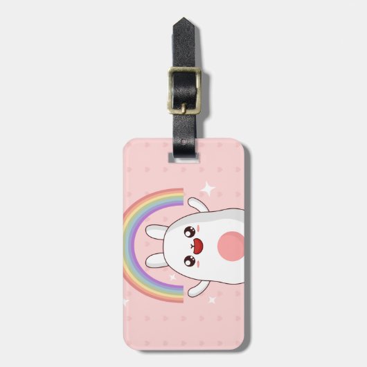Kawaii-Regenbogenhalbkugel Gepäckanhänger (Vorderseite vertikal)