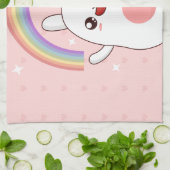 Kawaii-Regenbogenhalbkugel Geschirrtuch (Gefaltet)