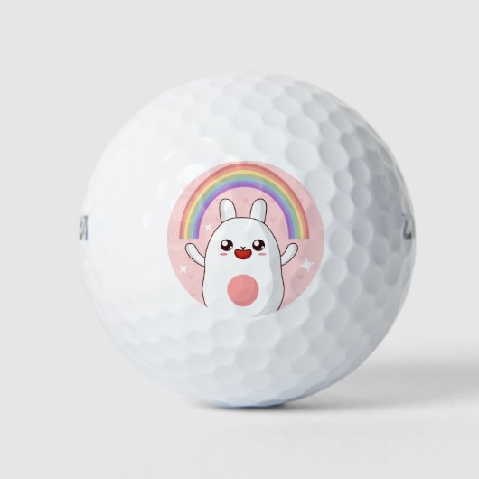 Kawaii-Regenbogenhalbkugel Golfball (Vorderseite)