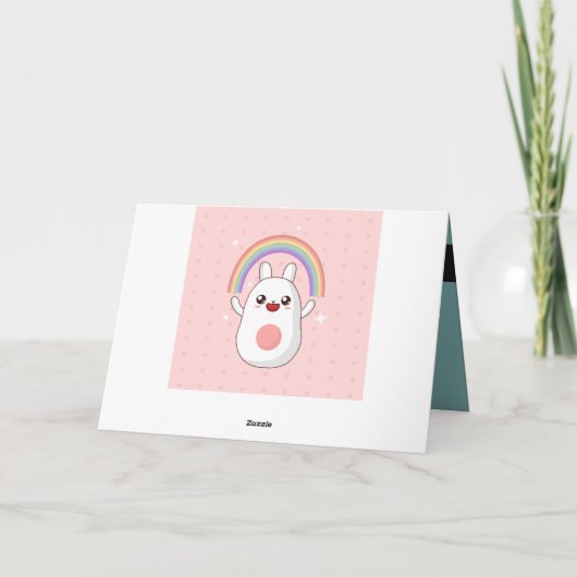 Kawaii-Regenbogenhalbkugel Karte (Rückseite)