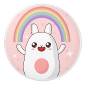 Kawaii-Regenbogenhalbkugel Keramikknauf (Vorderseite)