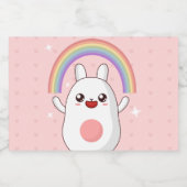 Kawaii-Regenbogenhalbkugel Lebensmitteletikett (Einzelnes Label)