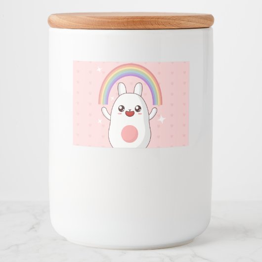 Kawaii-Regenbogenhalbkugel Lebensmitteletikett (Vorderseite)