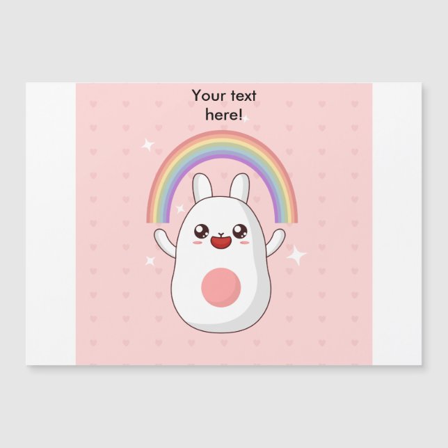Kawaii-Regenbogenhalbkugel Magnetkarte (Vorderseite)